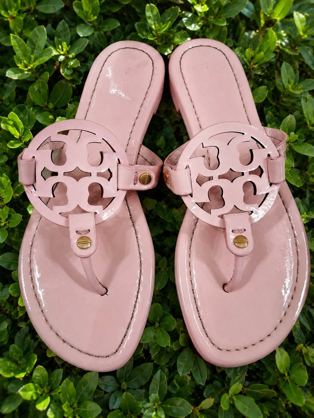Tory Burch Miller Pink Patent Leather Sandals